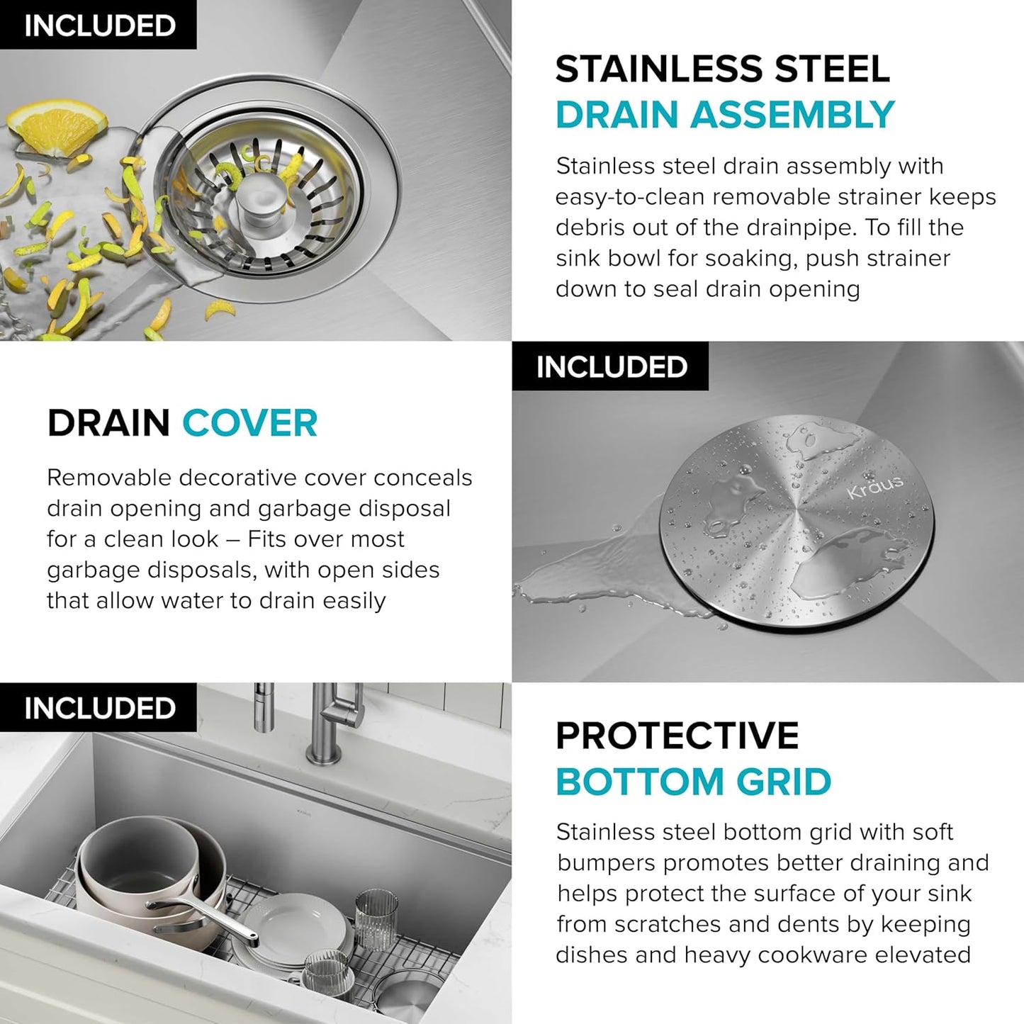 Kore Workstation 32" Undermount 16-Gauge Black Stainless Steel Single Bowl Kitchen Sink in PVD Gunmetal Finish with Accessories