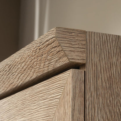 Kitchen Pantry Storage Cabinet with Adjustable Shelves, Brushed Oak Finish for Laundry and Bathroom