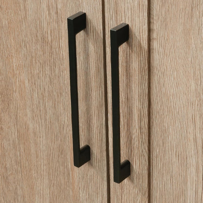 Kitchen Pantry Storage Cabinet with Adjustable Shelves, Brushed Oak Finish for Laundry and Bathroom