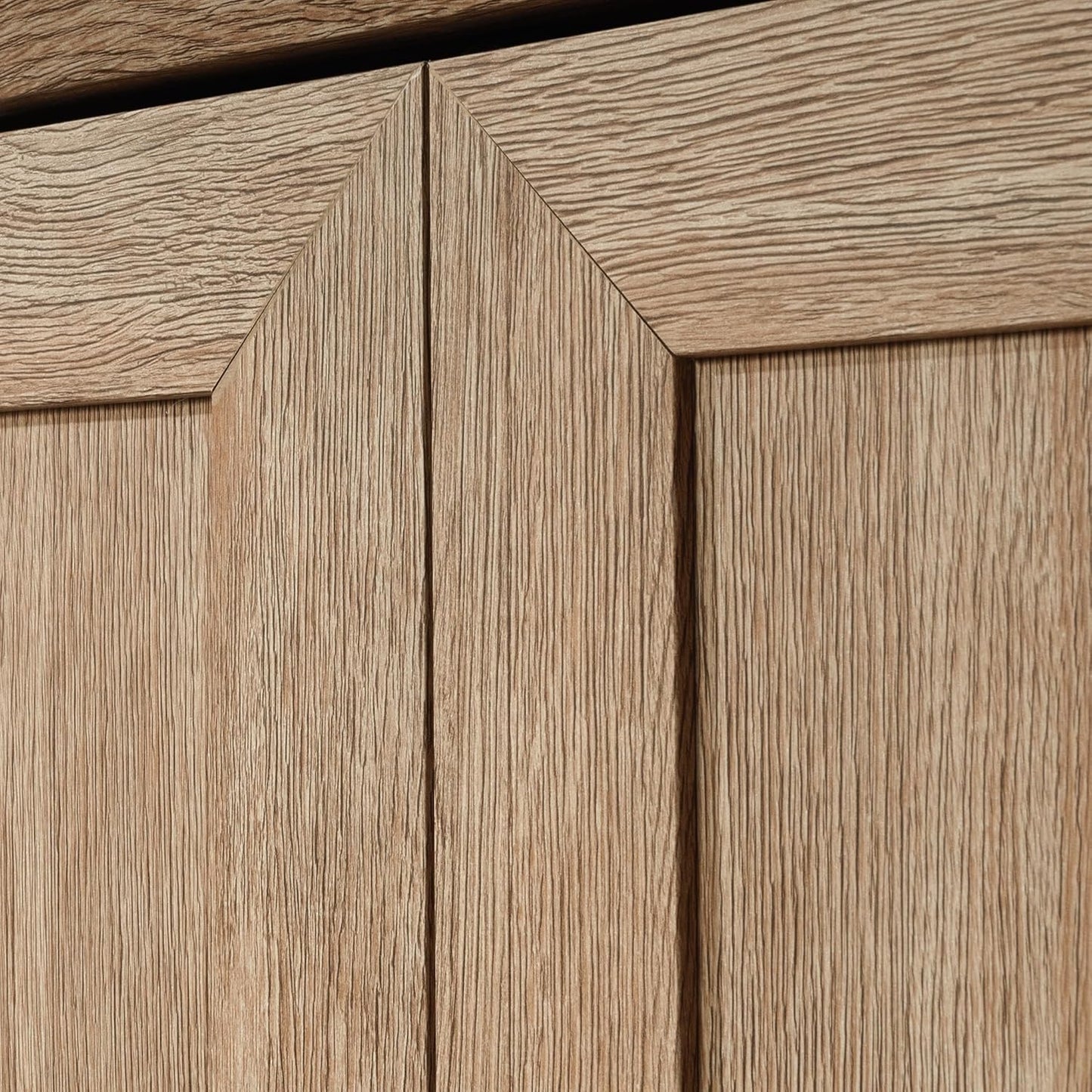 Kitchen Pantry Storage Cabinet with Adjustable Shelves, Brushed Oak Finish for Laundry and Bathroom