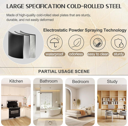 75.2" Tall White Metal Pantry Cabinet with 2 Doors and 5 Adjustable Shelves for Kitchen, Dining Room, Living Room