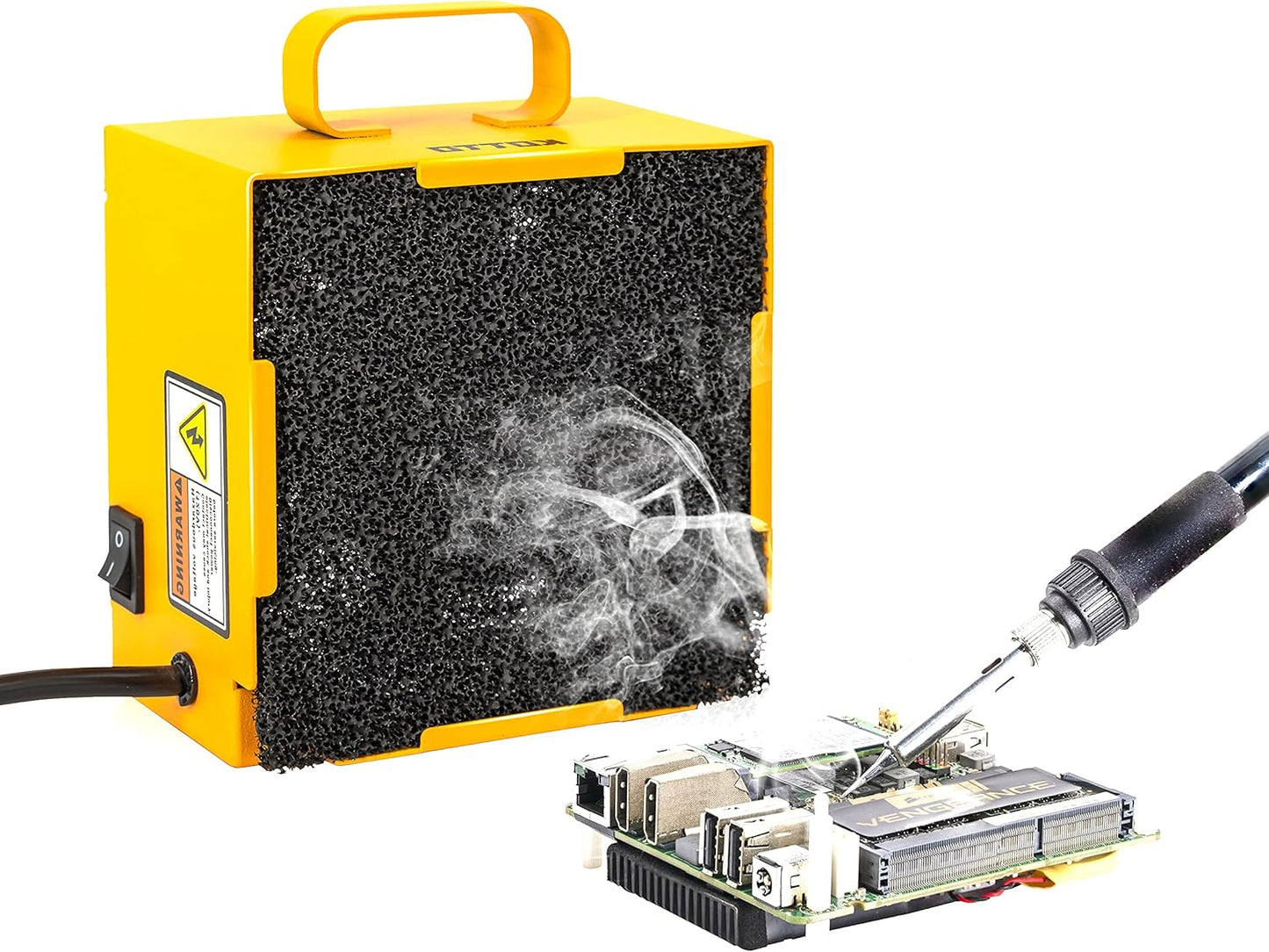 Solder Smoke Absorber Fume Extractor, DIY Smoke Removal Fan for Soldering Station, Black