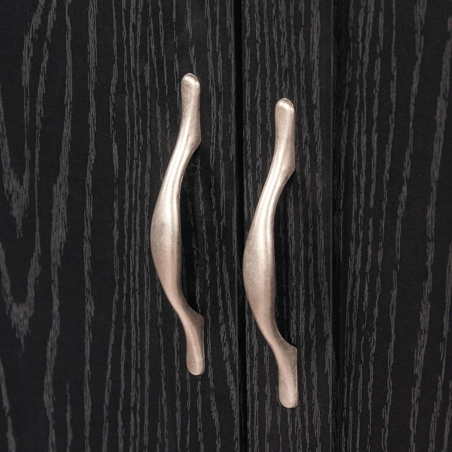 Tall Black Storage Cabinet with 4 Adjustable Shelves for Multi-Room Use