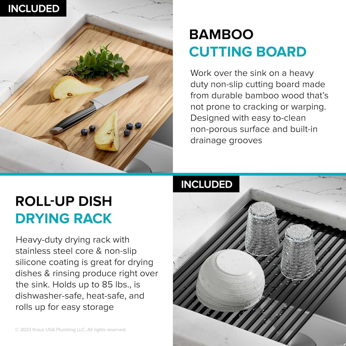 Kore Workstation 32" Undermount 16-Gauge Black Stainless Steel Single Bowl Kitchen Sink in PVD Gunmetal Finish with Accessories