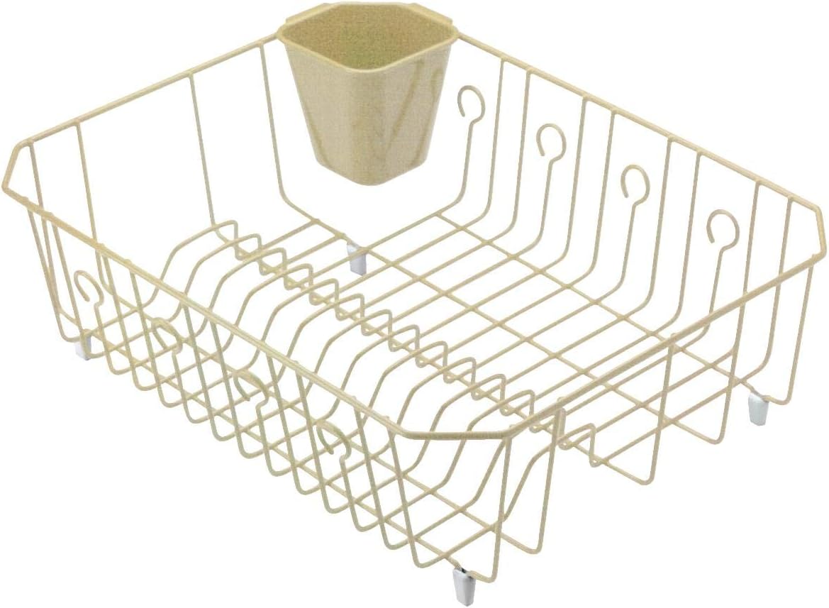 Large In-Sink Dish Drainer with Disinfectant Feature, Bisque