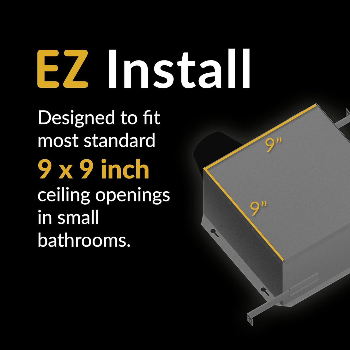 Bathroom Ventilation Exhaust Fan, 100CFM, 0.8 Sone, No Attic Access Required