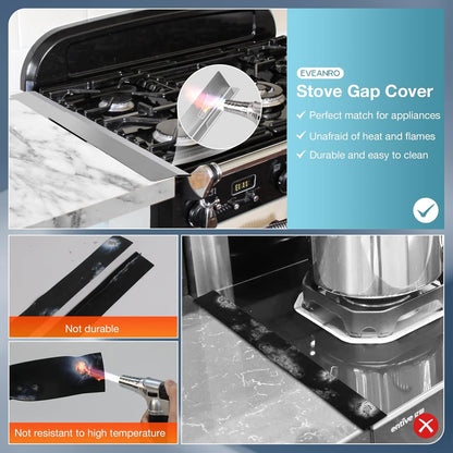 Stainless Steel Stove Gap Covers 2 Pack, Retractable 13.8"-27.5" Heat Resistant Oven Gap Filler and Cooktop Trim Kit, Silver