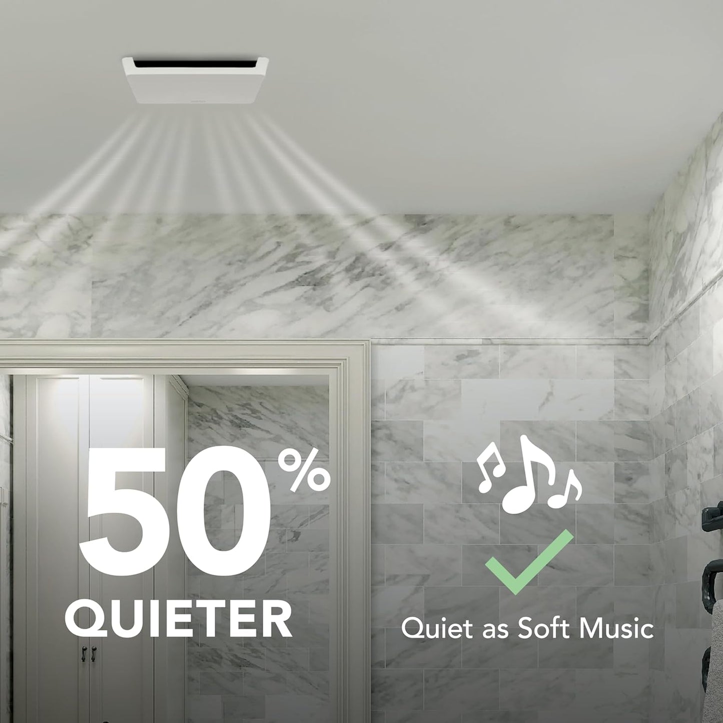 Bathroom Exhaust Fan, 50CFM Energy Star, 2.0 Sones