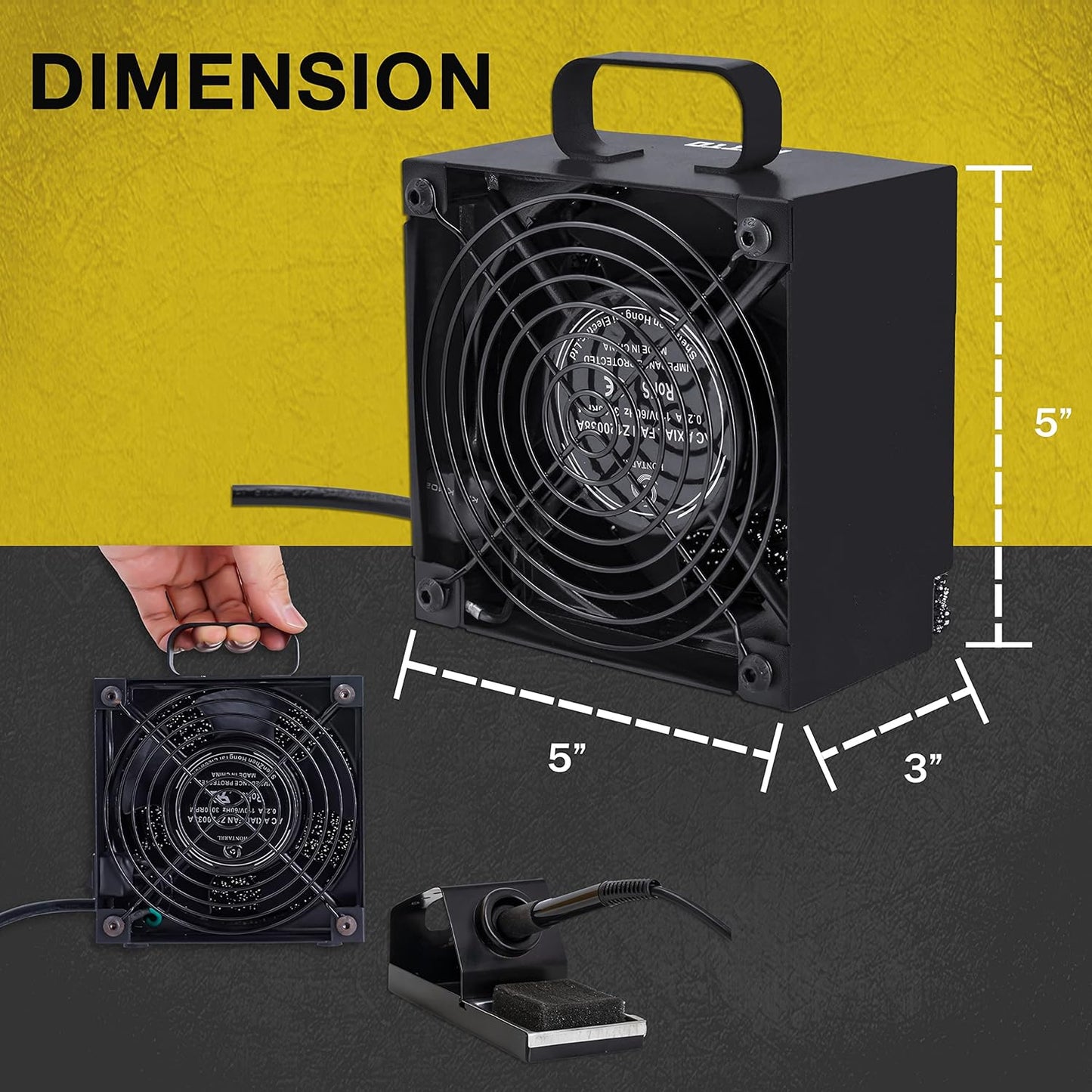 Solder Smoke Absorber Fume Extractor, DIY Smoke Removal Fan for Soldering Station, Black