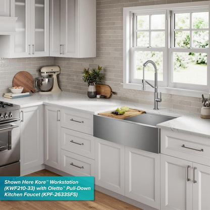 24-Inch Farmhouse Workstation Single Bowl Stainless Steel Kitchen Sink with Accessories, 16-Gauge