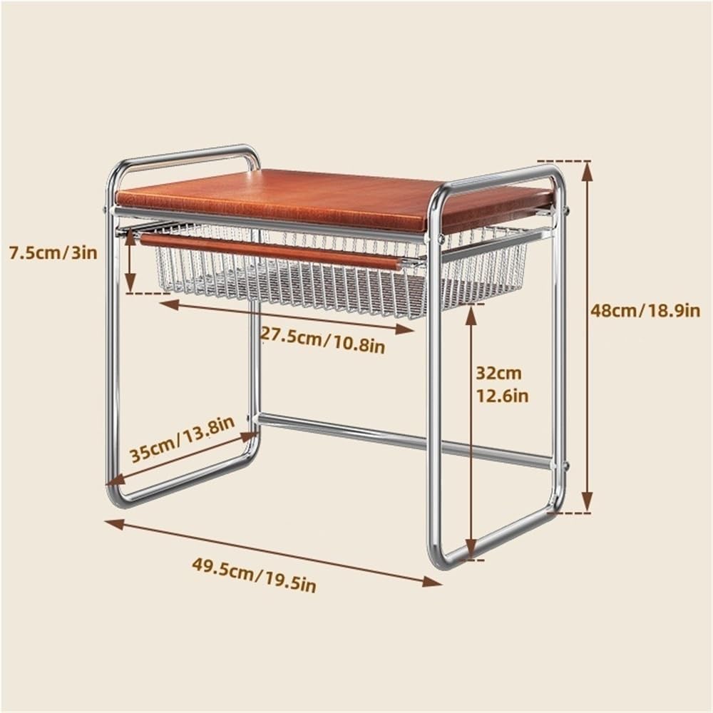Metal Microwave Stand with Storage, Kitchen Countertop Rack with Pull-Out Basket, Multifunctional Microwave Shelf