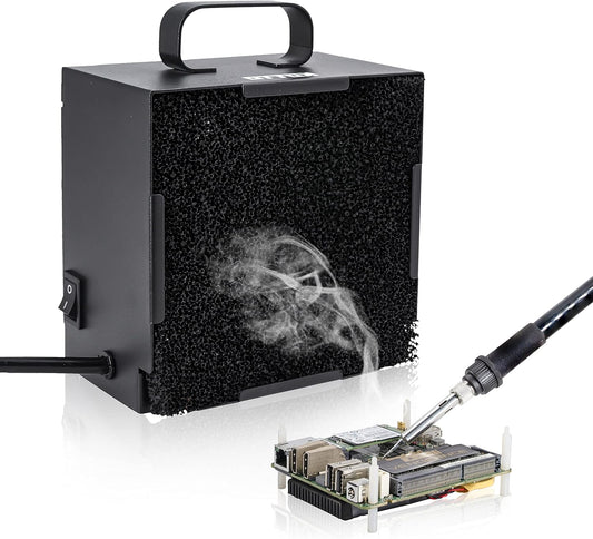 Solder Smoke Absorber Fume Extractor, DIY Smoke Removal Fan for Soldering Station, Black
