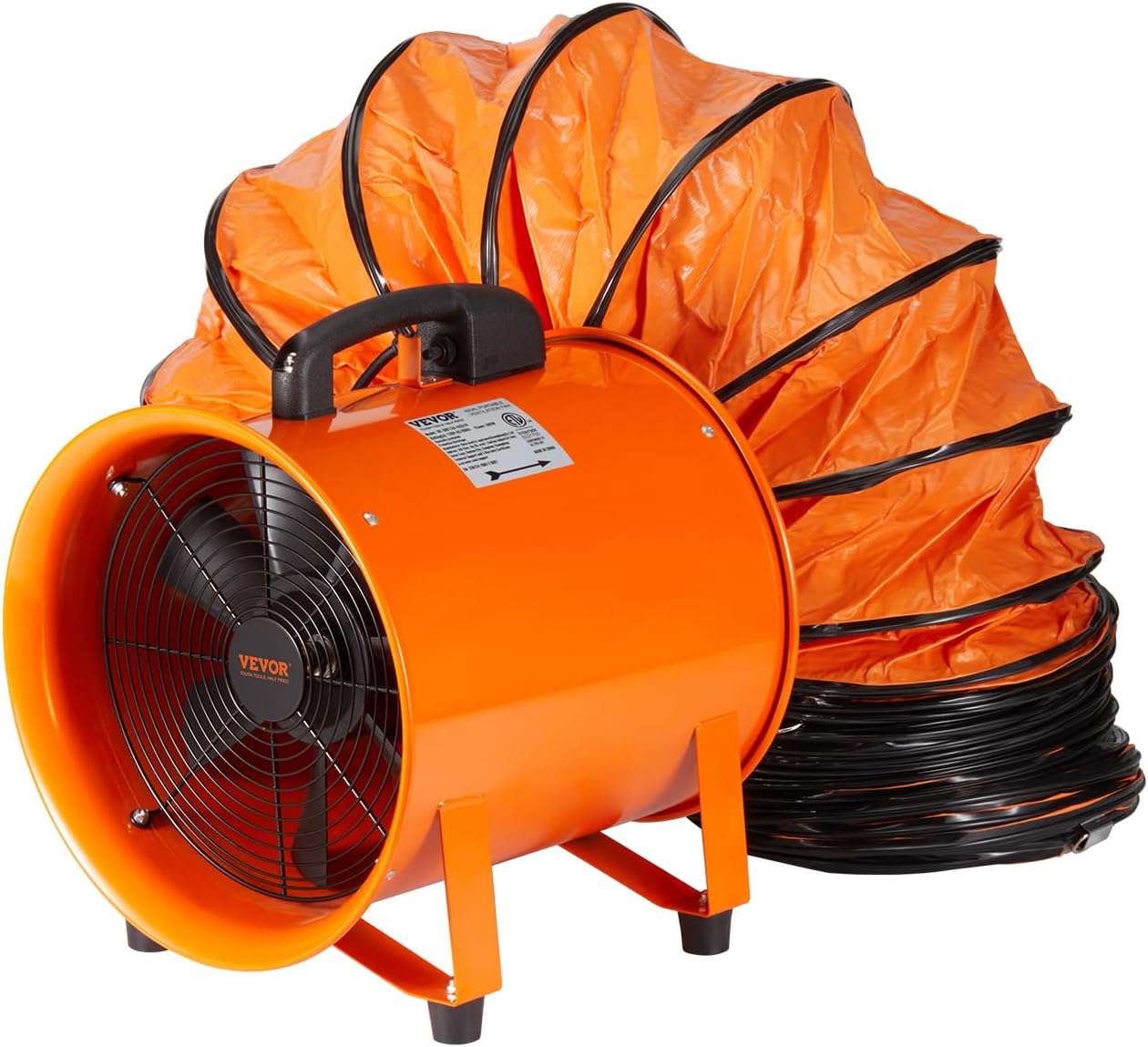 Industrial Portable Air Blower Ventilator, 1070CFM 8" Exhaust Fan with 16.4ft Flexible Duct, 195W High Velocity Air Mover