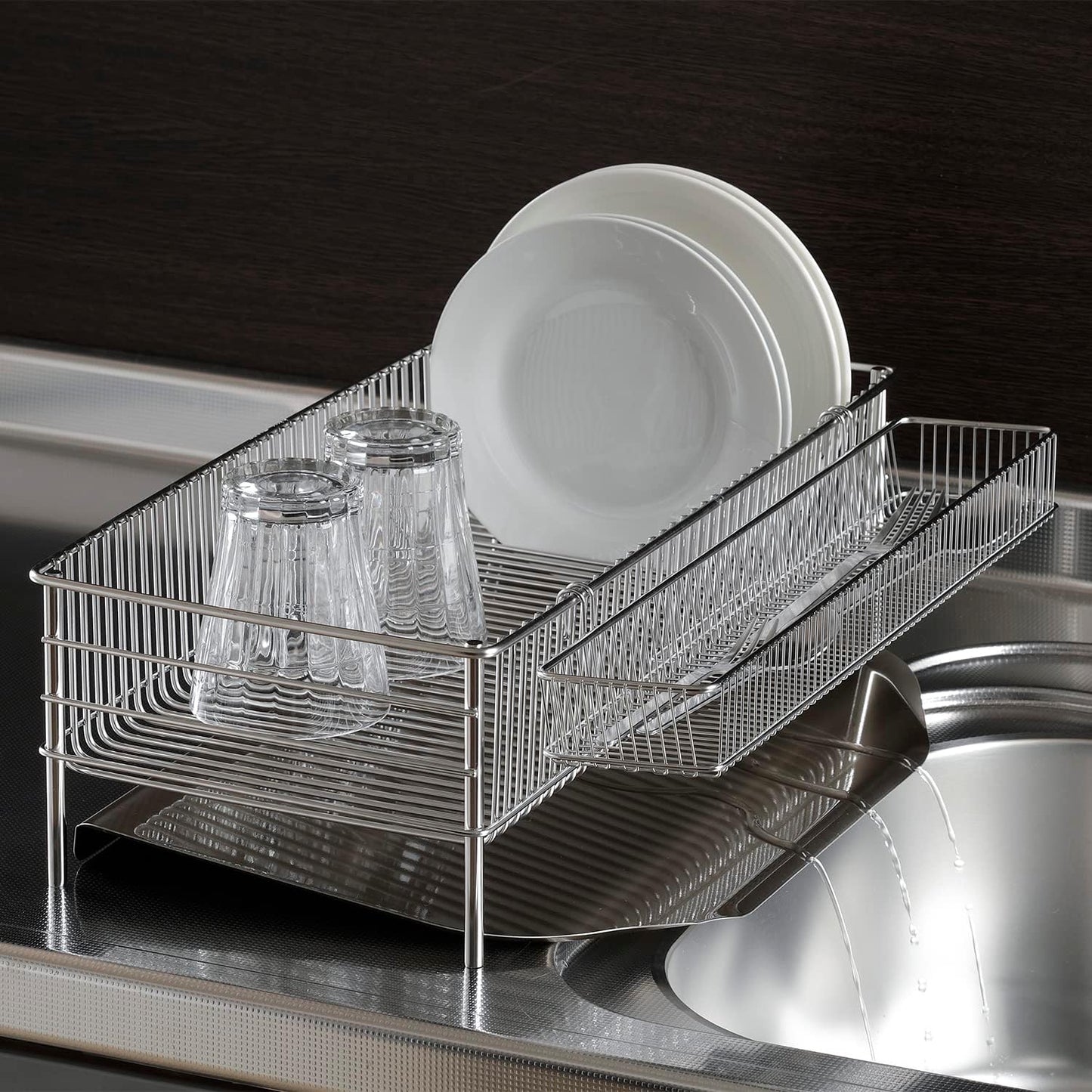 Stainless Steel Slim Vertical Drainer, 3-Piece Set