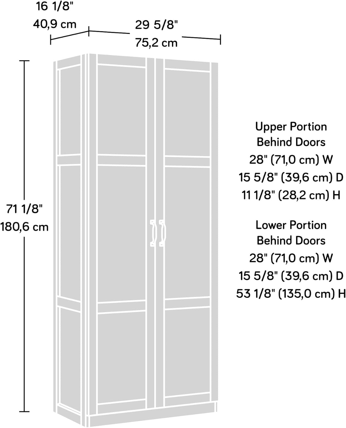 Tall Black Storage Cabinet with 4 Adjustable Shelves for Multi-Room Use