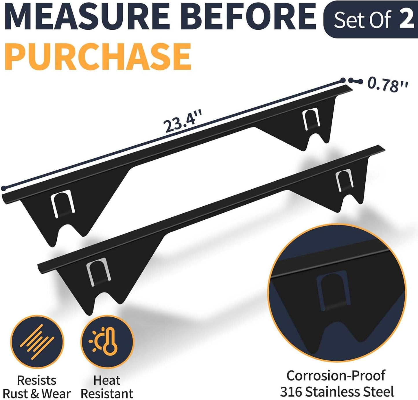 Stove Gap Covers Stainless Steel 2 Pack, Heat Resistant Oven Gap Filler Guards Trim Kit Between Stovetop and Counter