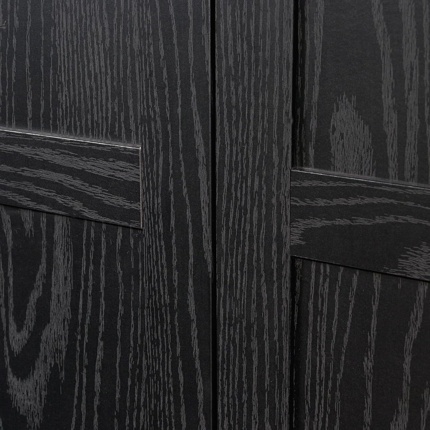 Tall Black Storage Cabinet with 4 Adjustable Shelves for Multi-Room Use