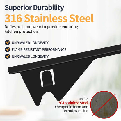 Stove Gap Covers Stainless Steel 2 Pack, Heat Resistant Oven Gap Filler Guards Trim Kit Between Stovetop and Counter