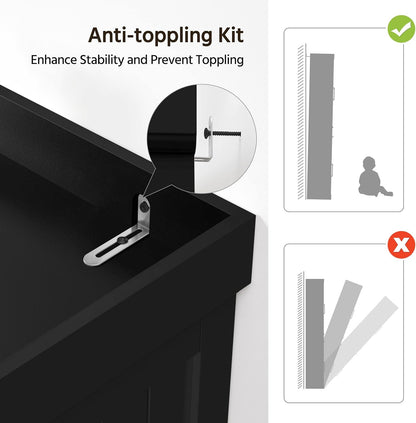 72.5" Black Freestanding Pantry Cabinet with Drawer and 2 Adjustable Shelves for Kitchen, Dining, Bathroom, Hallway