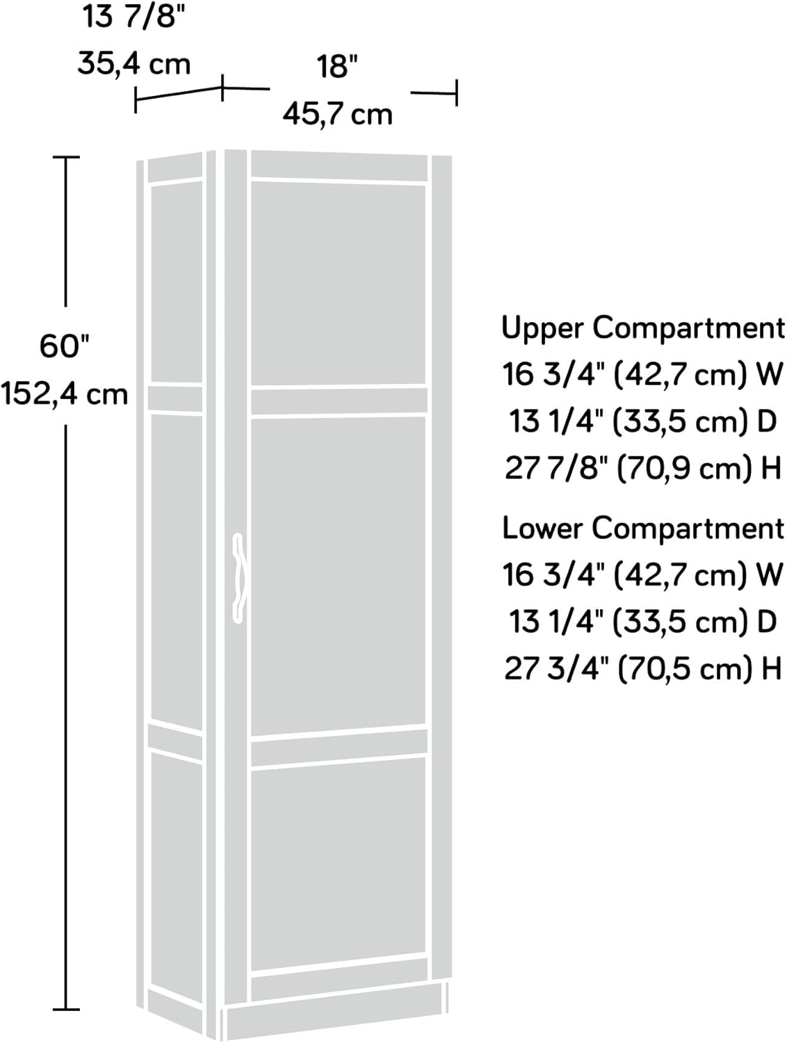 Cinnamon Cherry Pantry Storage Cabinet with Adjustable Shelves