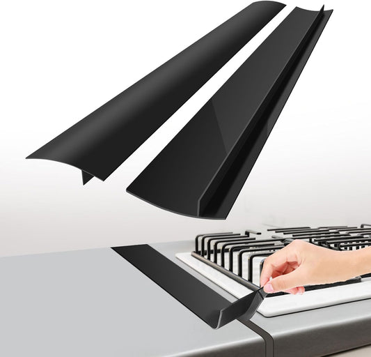 Stove Gap Covers 2 Pack, 21" Heat Resistant Silicone Gap Filler Between Stove and Counter, Easy to Clean, Black