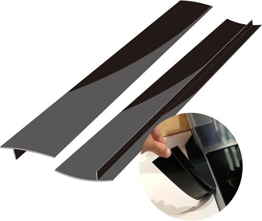 Silicone Stove Counter Gap Cover 21 Inch Black, Set of 2, Easy Clean Gap Filler for Kitchen Counter, Stovetop, Oven, Washer