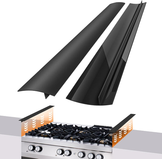 Silicone Stove Gap Covers 2 Pack, Heat Resistant Oven Gap Filler with Anti-Slip Base, Stain Resistant Strips Between Stovetop and Counter